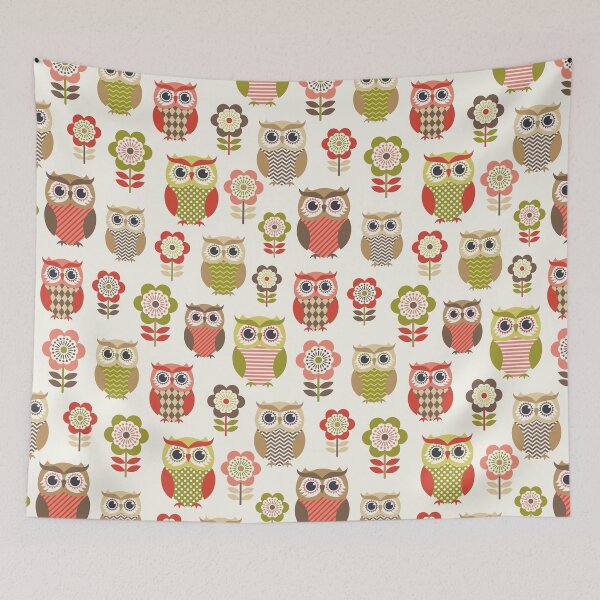 Item preview, Cute owls and flowers garden designed and sold by MobertsonArt.