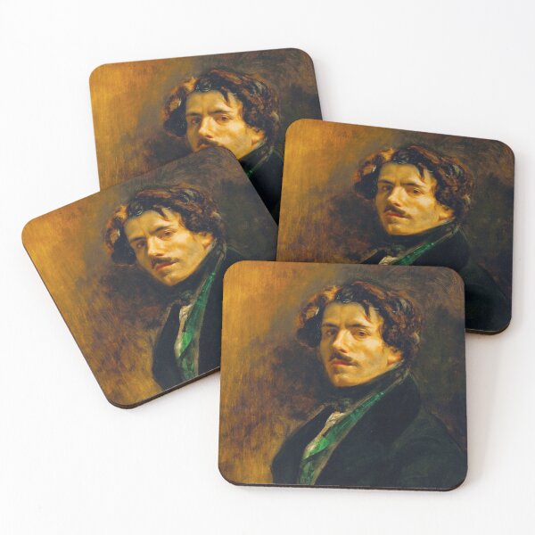 Item preview, HD Eugène Delacroix - Autoportrait au gilet vert 1837 Self Portrait designed and sold by Go Logo Designs.