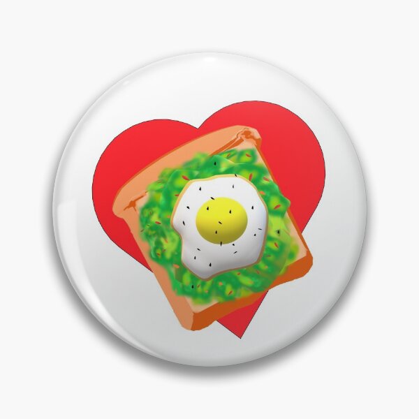 Item preview, Avocado Lovers Avocado Toast with Egg on Red Heart (White Background)  designed and sold by ArtByLM.