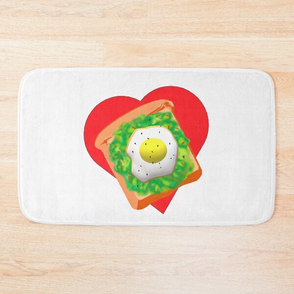 Item preview, Avocado Lovers Avocado Toast with Egg on Red Heart (White Background)  designed and sold by ArtByLM.