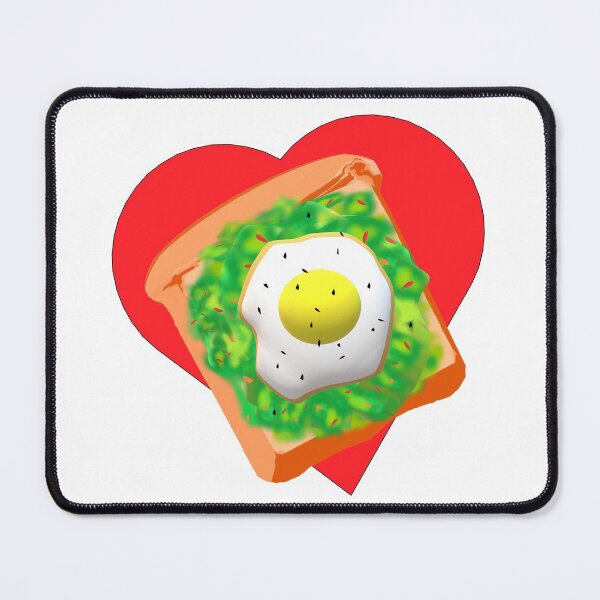 Item preview, Avocado Lovers Avocado Toast with Egg on Red Heart (White Background) designed and sold by ArtByLM.