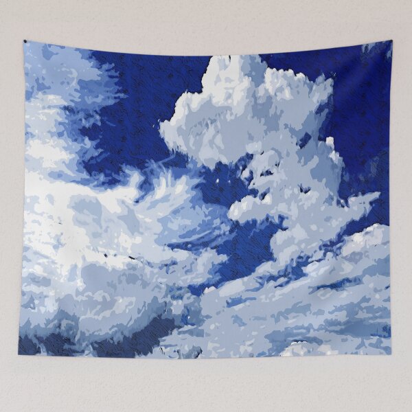 Item preview, White clouds in the blue sky color art  designed and sold by artdragongift 15.