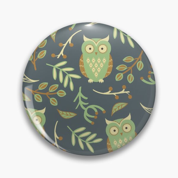 Item preview, Cute owls and green leaves designed and sold by MobertsonArt.