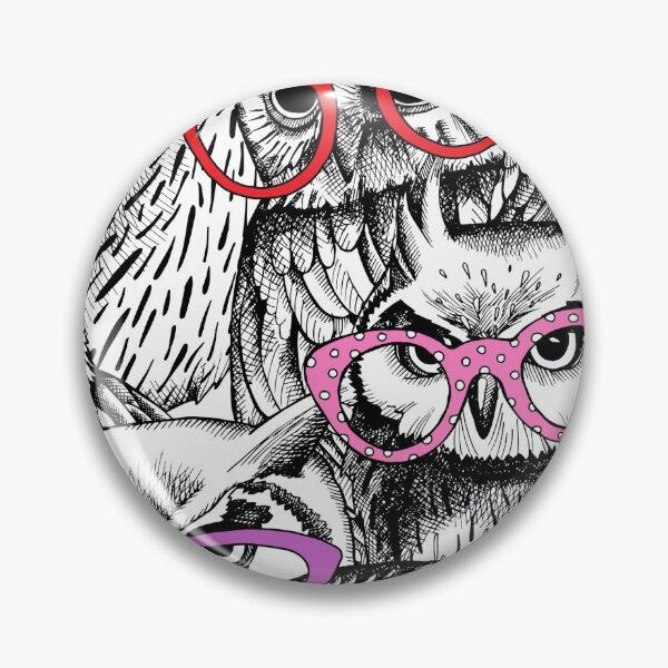 Item preview, Black and white glassed owls designed and sold by MobertsonArt.
