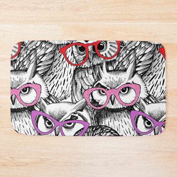 Item preview, Black and white glassed owls designed and sold by MobertsonArt.