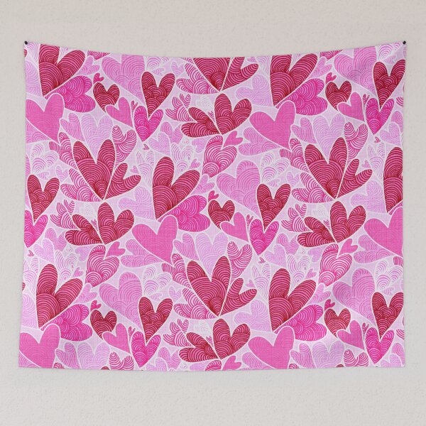 Item preview, Cute Karesansui Valentine Hearts - Girly Pink designed and sold by TigaTiga.
