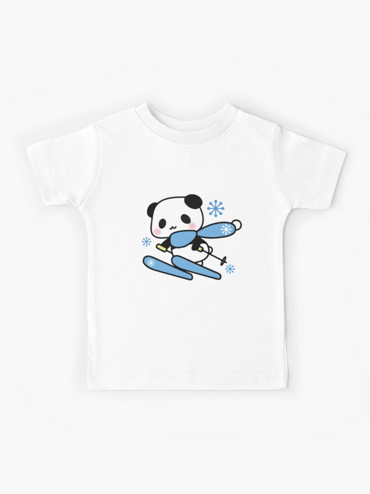 Cute Kawaii Skiing Panda Winter Novelty Kids T Shirt By Japaneseinkart Redbubble - kawaii cute t shirt roblox