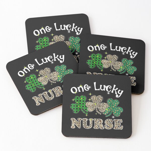 Item preview, One Lucky Nurse Leopard Shamrock Plaid Green Patrick Day designed and sold by Adrianne8429.
