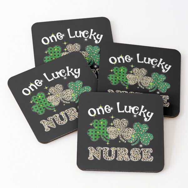 Item preview, One Lucky Nurse Leopard Shamrock Plaid Green Patrick Day designed and sold by Adrianne8429.