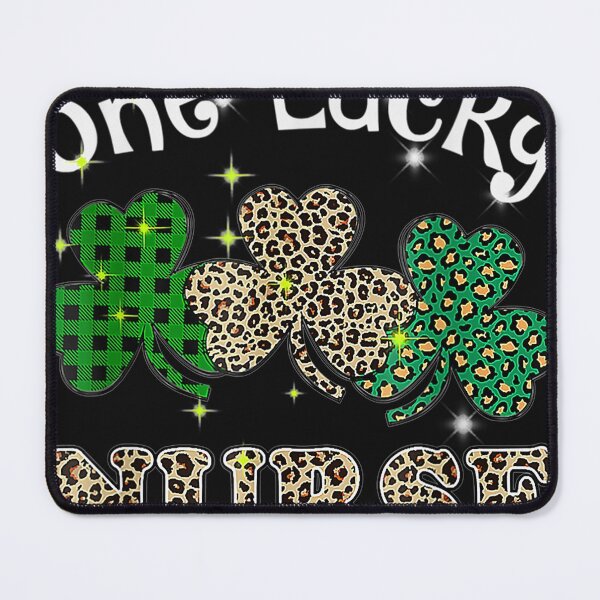 Item preview, One Lucky Nurse Leopard Shamrock Plaid Green Patrick Day designed and sold by Adrianne8429.