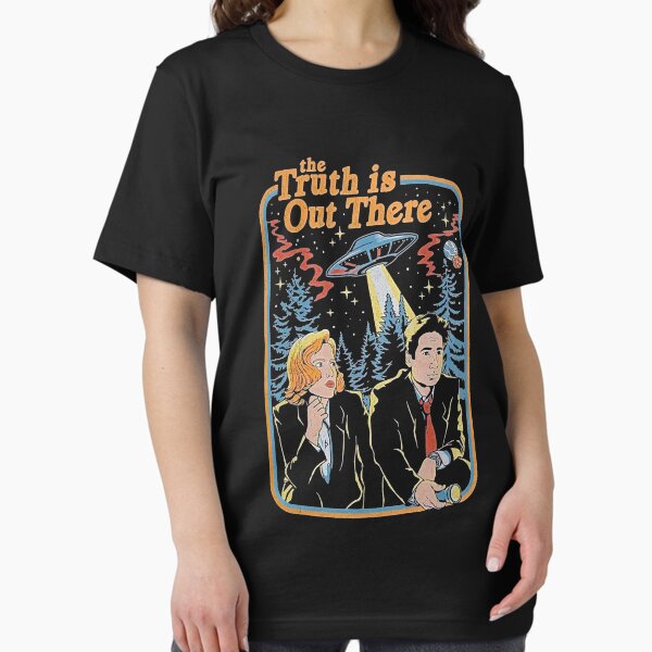 Vista previa del artículo con la obra «Camiseta clásica La verdad está ahí fuera - Expediente X divertido», diseñado y vendido por Norriolden.