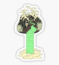 Levitating Island with a Source coming from nowhere Sticker