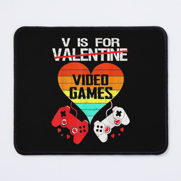 Item preview, V Is For Video Games Valentines Day Vintage Heart Gamer Men designed and sold by keithldavis.