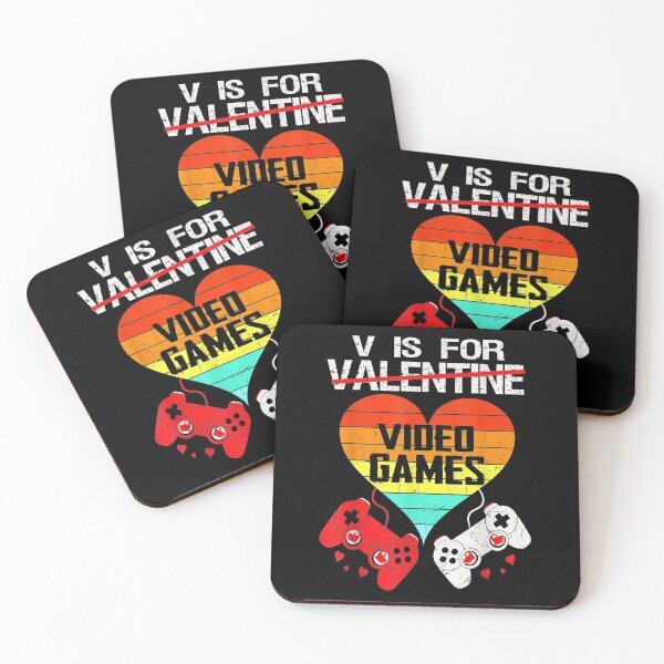 Item preview, V Is For Video Games Valentines Day Vintage Heart Gamer Men designed and sold by keithldavis.