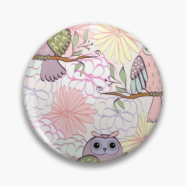 Item preview, Cartoon owl with flowers designed and sold by Mnightsa.