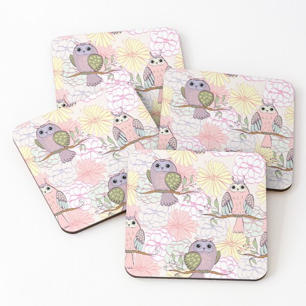 Item preview, Cartoon owl with flowers designed and sold by Mnightsa.