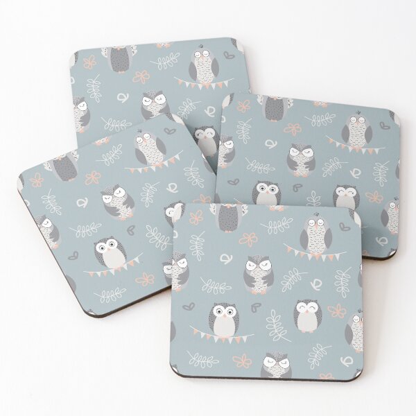 Item preview, Cute owls on light blue designed and sold by Mnightsa.