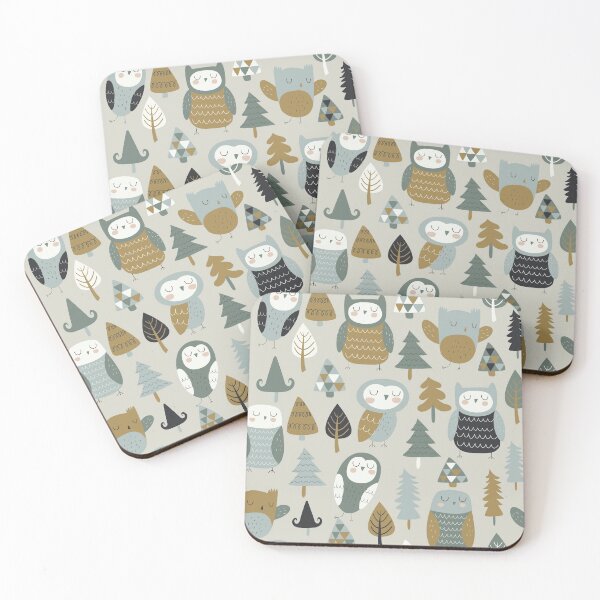 Item preview, Cute owls and trees in cartoon  designed and sold by Mnightsa.
