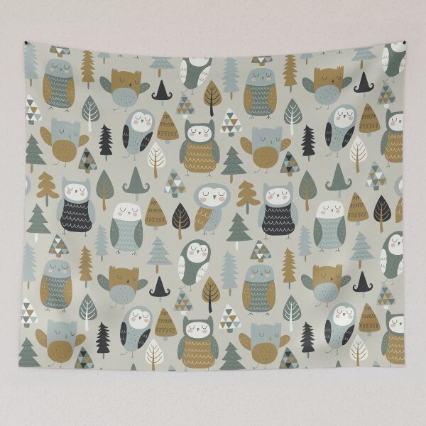 Item preview, Cute owls and trees in cartoon  designed and sold by Mnightsa.