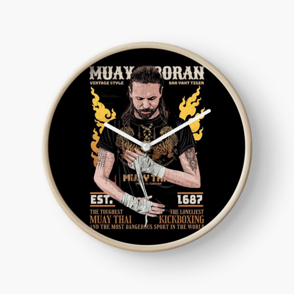 Vista previa del artículo con la obra «Clásico Muay Thai Boran Tigers», diseñado y vendido por KewaleeTee.
