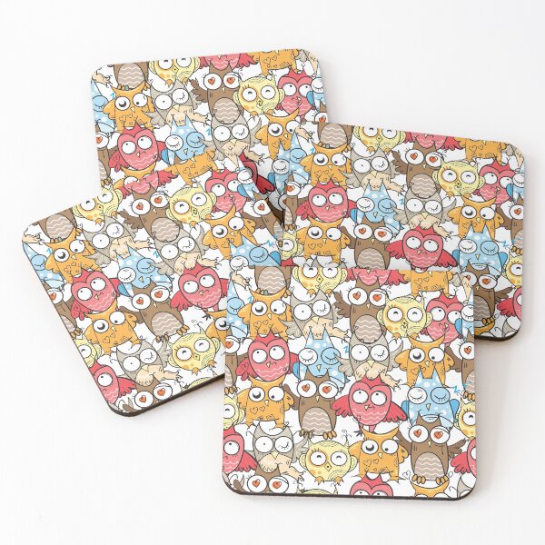 Item preview, Cartoon owls on white designed and sold by Mnightsa.
