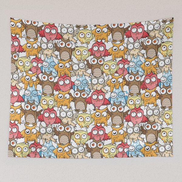 Item preview, Cartoon owls on white designed and sold by Mnightsa.