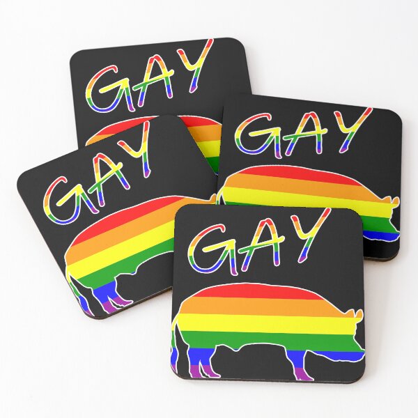 Item preview, Gay Rainbow Pig Graphic designed and sold by LthrDaddyBear.