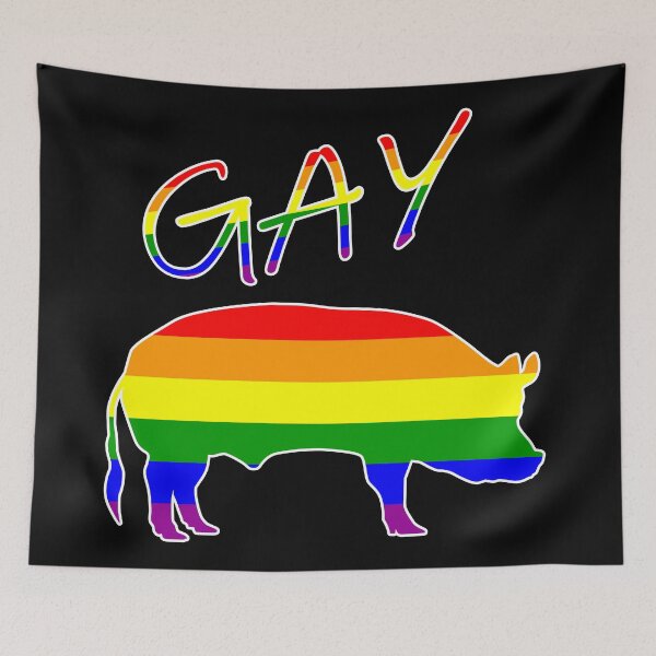 Item preview, Gay Rainbow Pig Graphic designed and sold by LthrDaddyBear.