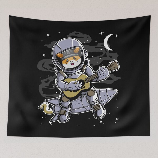 Item preview, Astronaut Guitar Floki Inu Coin To The Moon Crypto Token Cryptocurrency Blockchain Wallet HODL designed and sold by AdamRoberts90.