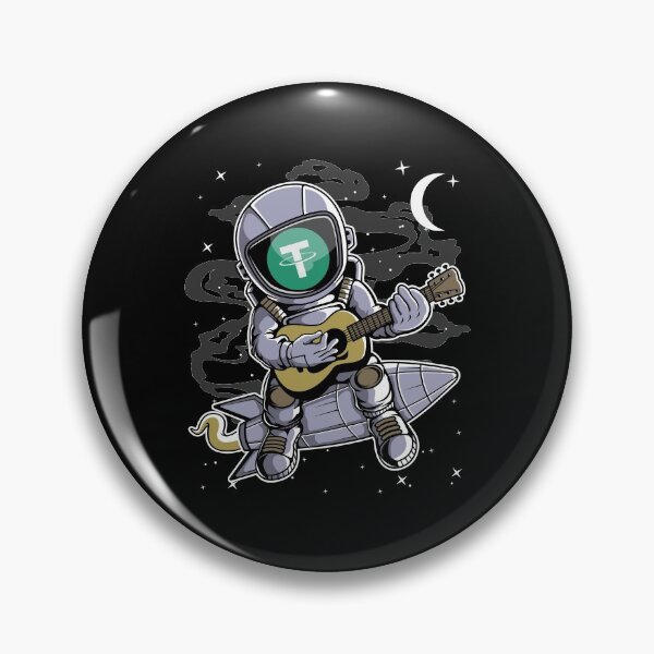 Item preview, Astronaut Guitar Tether USDT Coin To The Moon Crypto Token Cryptocurrency Blockchain Wallet HODL designed and sold by AdamRoberts90.