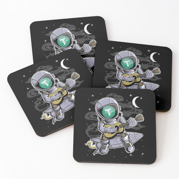 Item preview, Astronaut Guitar Tether USDT Coin To The Moon Crypto Token Cryptocurrency Blockchain Wallet HODL designed and sold by AdamRoberts90.
