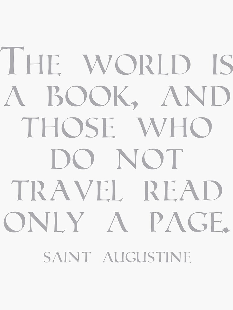 Affiche citation Saint Augustin Le monde est un livre | L'Afficherie