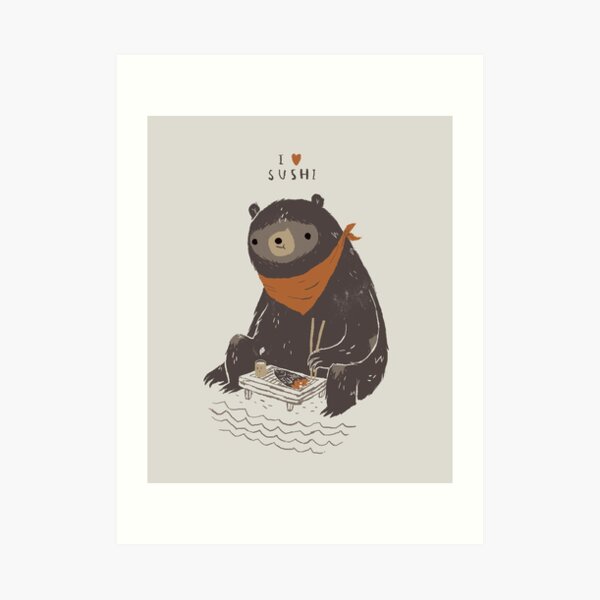 sushi bear Art Print