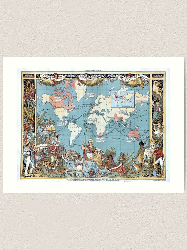 "Imperial Federation, Map Print Of The World Showing The Extent Of The ...