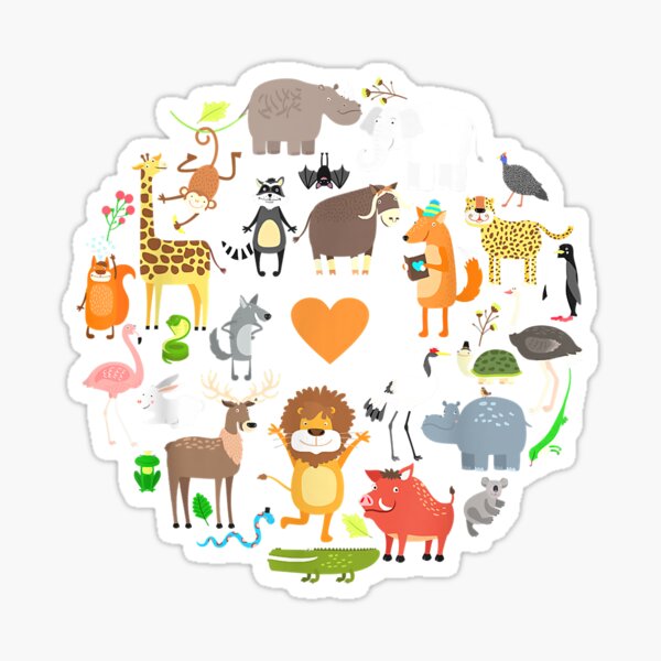 "Funny Wildlife Safari Animals Gifts for Zoo Lovers " Sticker for Sale by LissandroMcgu Redbubble