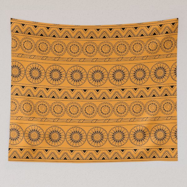 Item preview, yellow ethnic pattern with mandalas designed and sold by AlinNova.