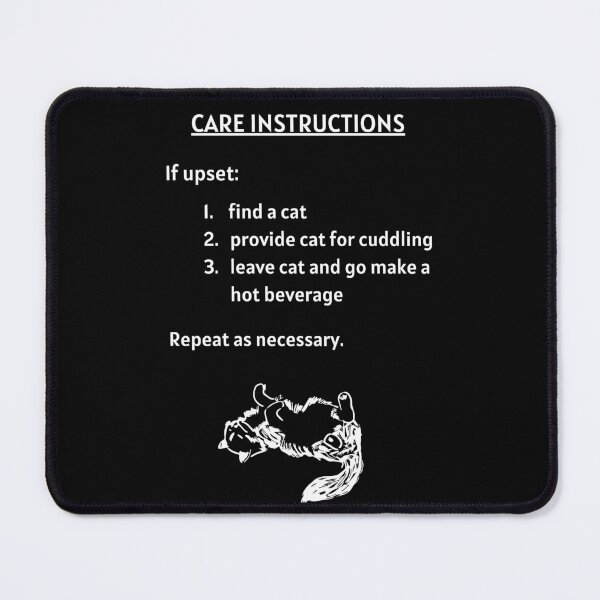 Item preview, Care instructions for cat lovers - black designed and sold by RPGHaven.