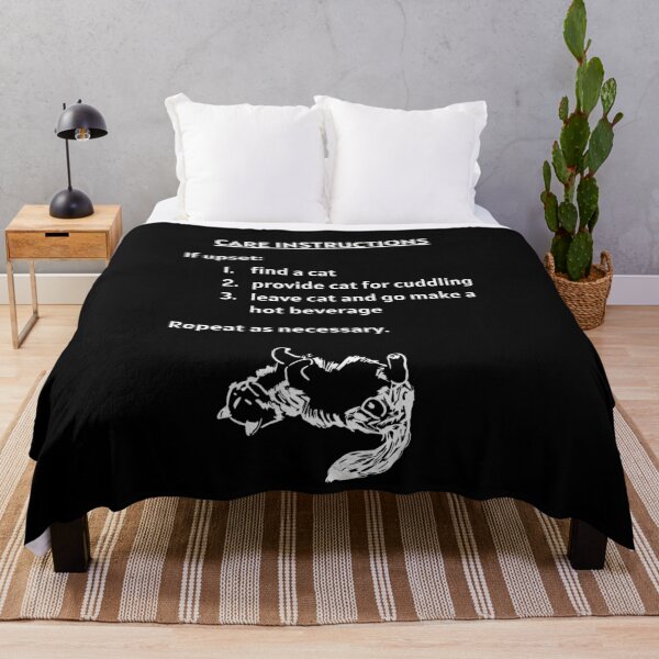 Item preview, Care instructions for cat lovers - black designed and sold by RPGHaven.