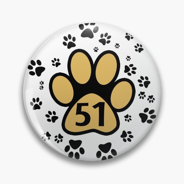 Item preview, Cute animal paw prints with number 51 - animals designed and sold by MadandMean.