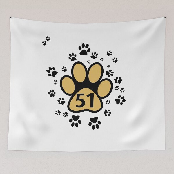 Item preview, Cute animal paw prints with number 51 - animals designed and sold by MadandMean.