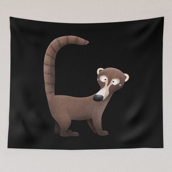 Item preview, Funny curious coatimundi cartoon illustration designed and sold by FrogFactory.