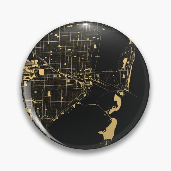 Item preview, Miami Florida USA Black Gold Map Art designed and sold by EpicMaps.