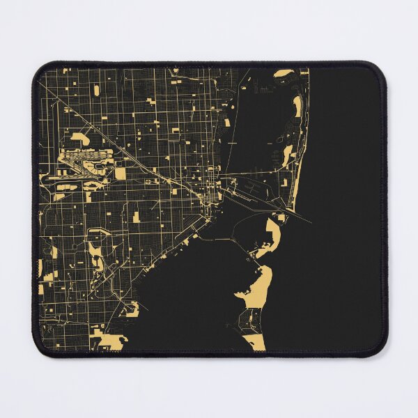 Item preview, Miami Florida USA Black Gold Map Art designed and sold by EpicMaps.