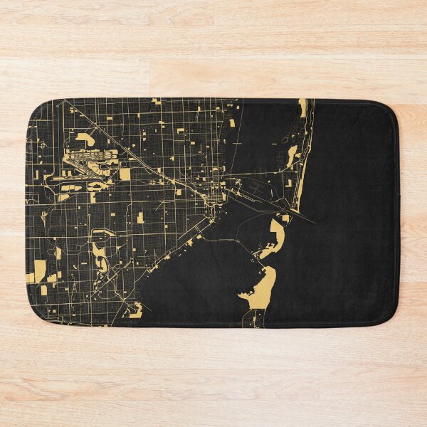 Item preview, Miami Florida USA Black Gold Map Art designed and sold by EpicMaps.