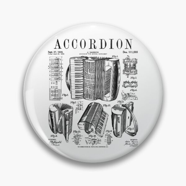 Item preview, Accordion Player Accordionist Instrument Vintage Patent designed and sold by GrandeDuc.