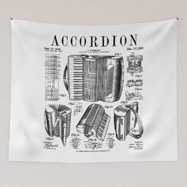 Item preview, Accordion Player Accordionist Instrument Vintage Patent designed and sold by GrandeDuc.