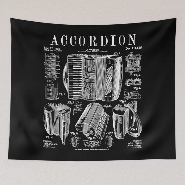 Item preview, Accordion Player Accordionist Instrument Vintage Patent designed and sold by GrandeDuc.