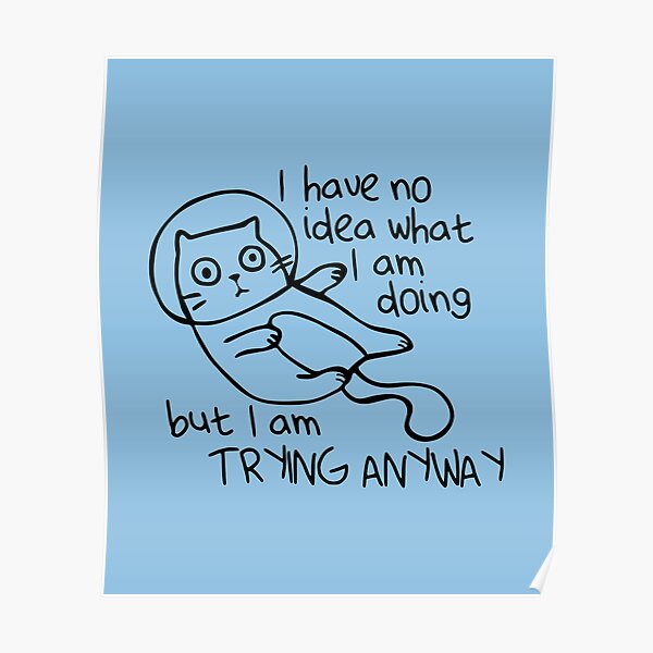 Catstronaut Cute Funny Cat Sticker Poster