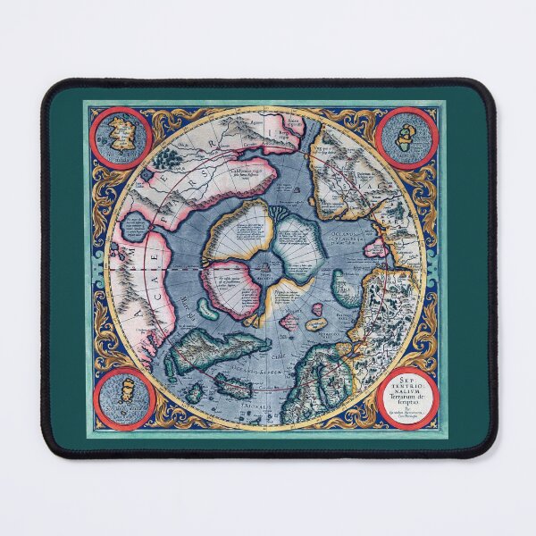 Item preview, Mercator Map of the North Pole -Septentrionalium Terrarum- With Applied Oil Paint Filter designed and sold by TheCurators.