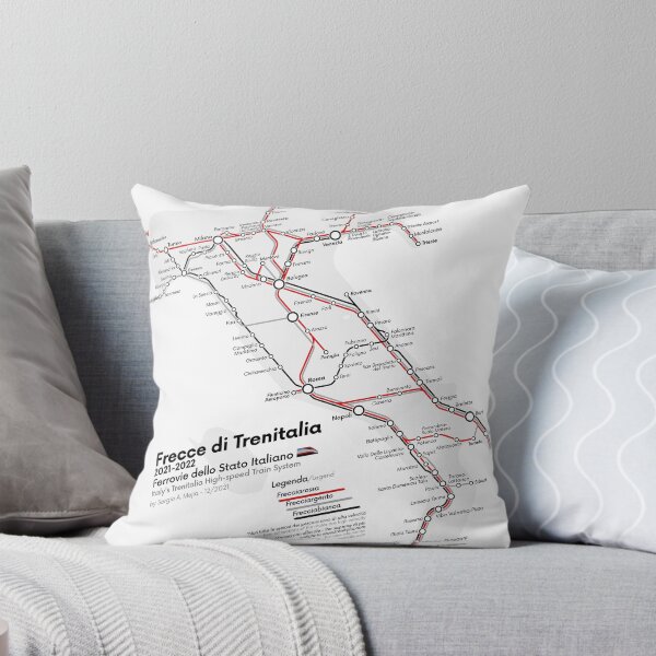 Item preview, Italy's Trenitalia High-speed Train System Map | 2021-1 designed and sold by Sergio's Maps and Graphics.